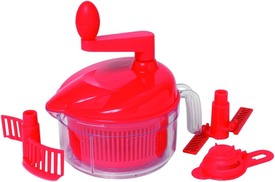 Origins Mexican Origins 120-23 6-Piece Salsa Maker, Red/Clear