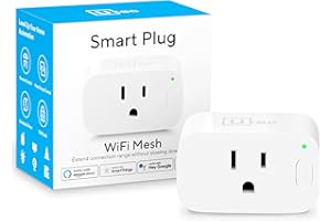 U-tec Smart Plug, Smart Home Wi-Fi Mesh Outlet, 15A Ultra Efficient Smart Plug Compatible with Alexa, Google Home & IFTTT, No Hub Required, 2.4GHz Wi-Fi, Remote Control, ETL Certified, 1Pack