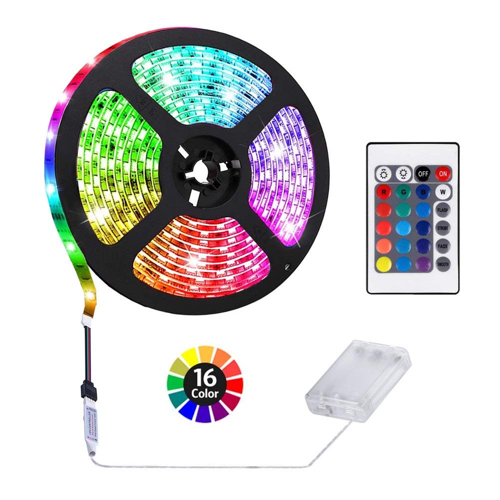 ACONDE LED Strip Lights, DIY Indoor Decoration, 24 Keys Remote (3.28 feet)