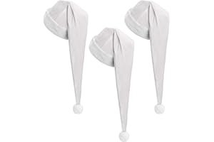 Cozypower 3 Pcs Christmas Santa Hat for Adults with Plush Brim Thicken Unisex Velvet Classic Xmas Holiday New Year Party