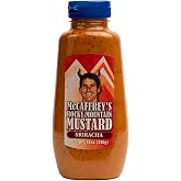 McCaffrey Sriracha Mustard, Bold Condiment for Sandwiches &amp; Burgers, 12oz | Clean Ingredients, Vegan, 5 Cal, Spicy Mustard with Sriracha Chili Peppers, Condiment for Dips &amp; Marinades