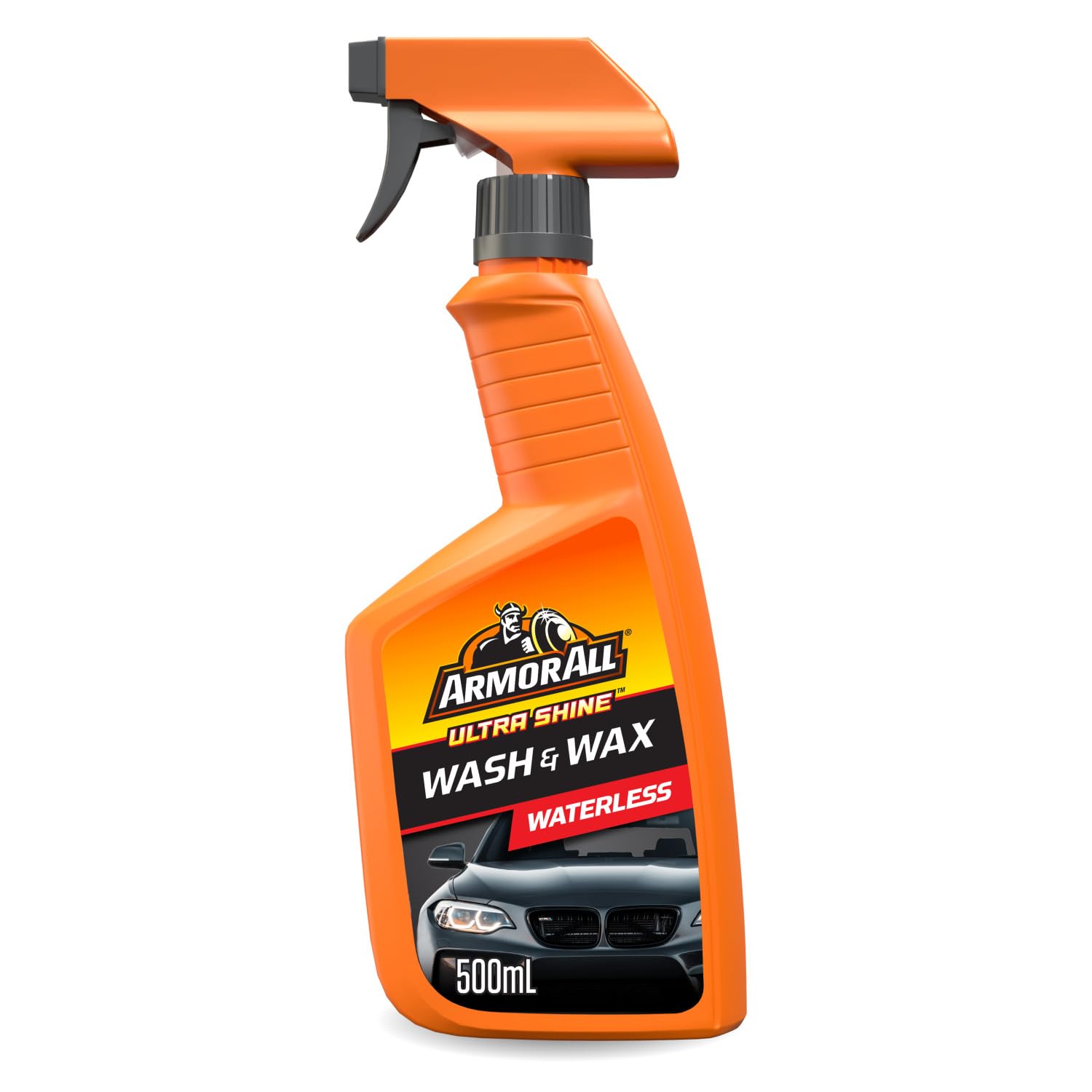 Armor All, Waterless Wash and Wax 500ml, Car Shampoo and Polish, Dual Action Formula for a Clean and Shiny Car, Water Beading Technology, Ideal for Car & Motorcycle Detailing, Made in the UK