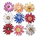 Wooden Buttons, Retro Flower-Shaped Pattern Decorative Button,Novelty Mixed Round 2 Holes Buttons Pack of 50(Multicolored-Flower)