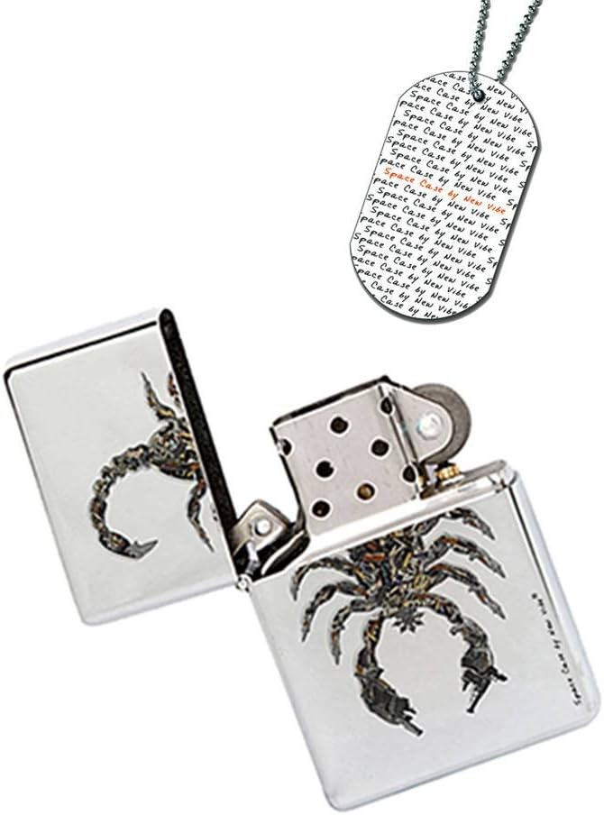 New Vibe Silver Flip Top Lighter - Scorpion Guns