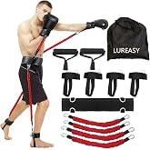 LUREASY 12pcs/Set Boxing Resistance Bands, Boxing Equipment,Training Equipment, Boxing Trainer, Boxing Gear, Latex Resistance Belt Taekwondo Explosive Power Training Multi Functional Tension Rope Set