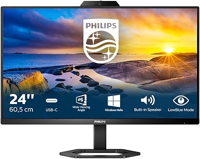Philips 24E1N5300HE 24 Inch FHD IPS Monitor 75Hz USB-C Webcam HDMI DP