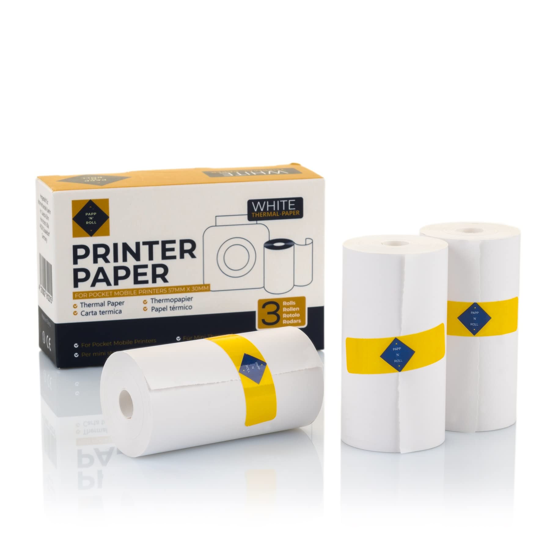 Papp'n'Roll Thermal Paper for Kids and mini Printers Like PeriPage A6/Paperang P1 P1/Poooli for KidiZoom 57 x 30 mm