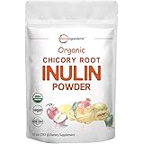 Organic Daily Prebiotic Dietary Fiber Supplement Powder, (Inulin Fiber from Chicory Root), 10 Ounce, Highly Promote Intestina