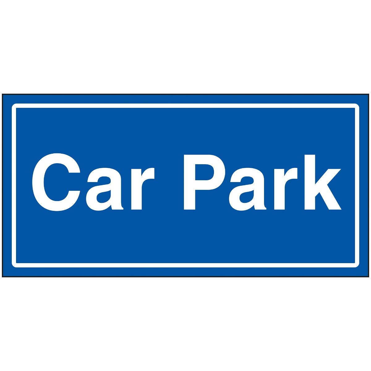 V Safety Car Park Blue Sign - 300x150 mm - 2 mm Super Strong PETG