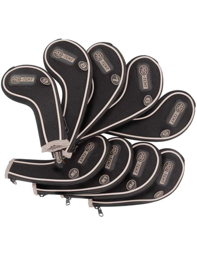 Pro-Tekt Deluxe Zip Iron Headcovers - Black/Silver