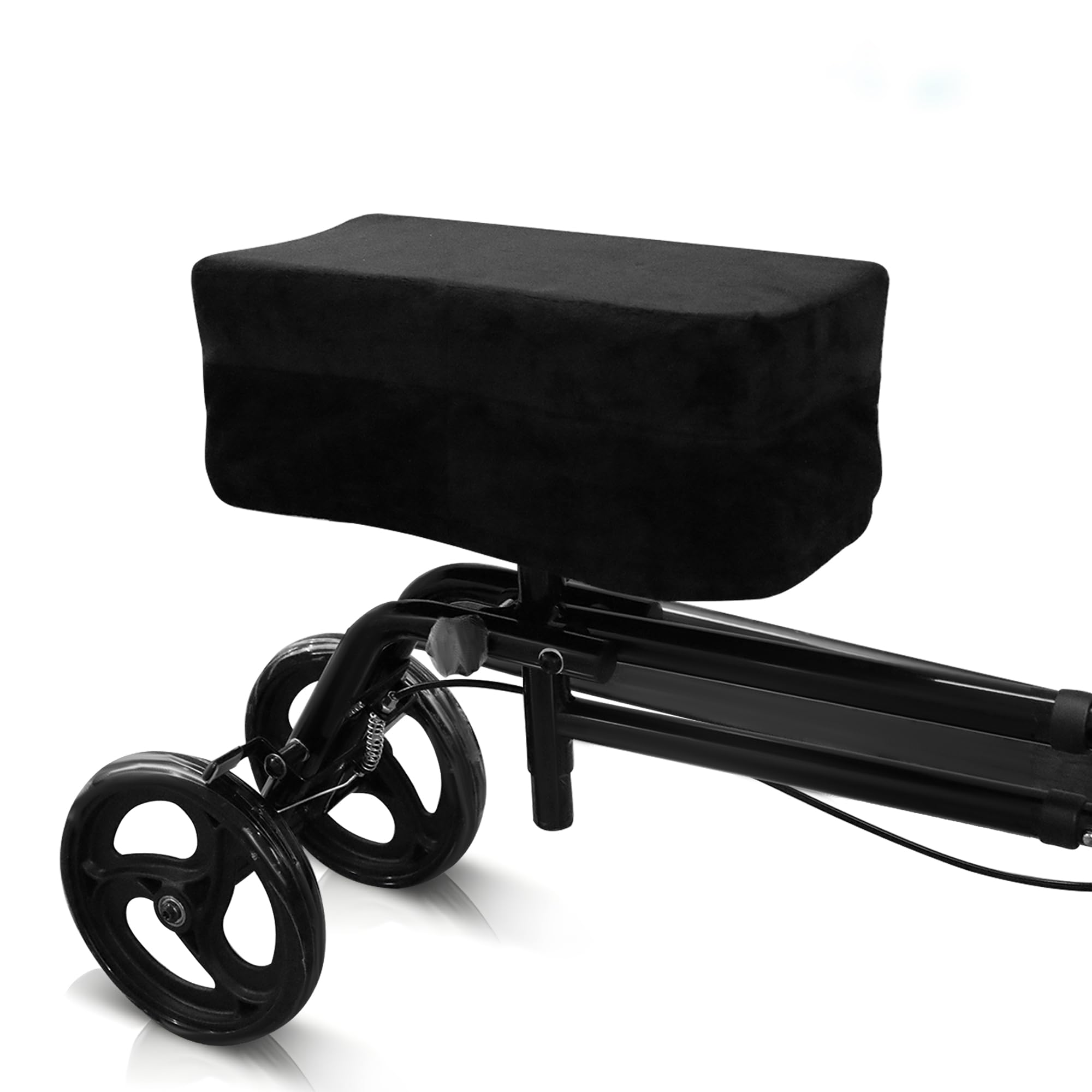 Knee Scooter Pad Cover with Removable Soft Velvet and 2inch Highly Elastic Comfort Memory Foam, Knee Walker Cushion for Foot Surgery and Walker Accessory for Knee Roller - Universal Fit