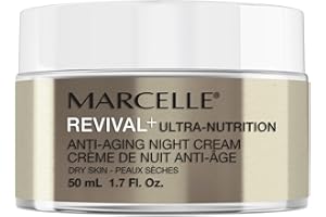 Marcelle Revival+ Ultra-Nutrition Anti-Aging Night Cream, Dry Skin, Mature Skin 55+, Intensely Nourishing, Comfort & Radiance