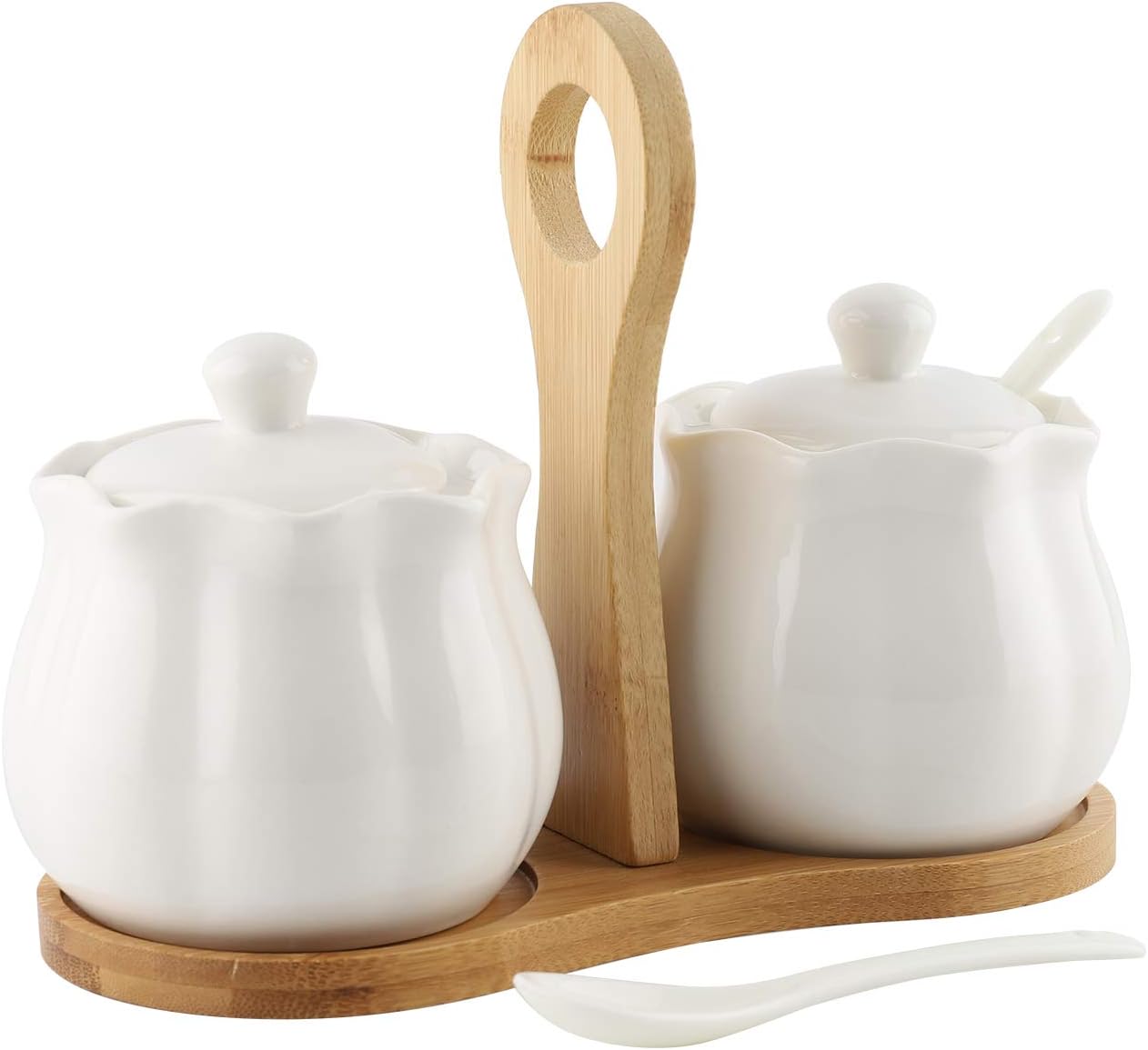 9.2OZ Ceramic Sugar Bowl With Lid【2PC/Set】TIANGR Sugar and