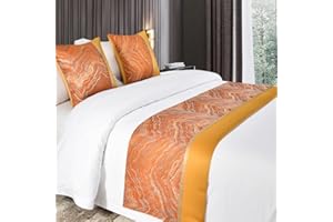 Bed Scarf & Scarves, Luxury Jacquard Bed Runner, High-Density Woven Design with Silk Backing for King/Queen Size Beds, Hotel 