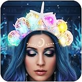 BARTOSI Light Up Mermaid Headband LED Seashell Headpiece Mermaid Costume Hair Accessories for Women