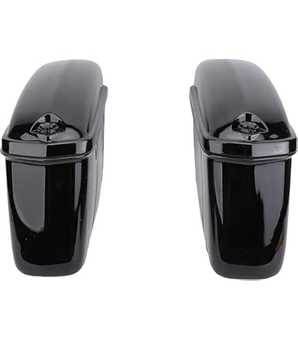 Hard Motorcycle Trunk Universal Black Motorcycle Saddle Bag Trunk With Built-in Lights - Fits Honda Yamaha Cruiser Models Motorcycle Storage Cases - Foto 11