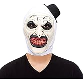 Pigmiss Horror Art the Clown Mask Scary Creepy Halloween Cosplay Mask Killer Masquerade Party Costume Accessories, White