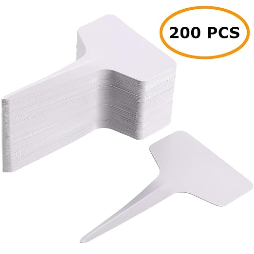 MaKas Etiquetas de Tipo T para Plantas Blancas de 200 Piezas ...
