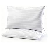 Gooeb Flat Ultra Thin Bed Pillows Standard Size Pillow Set of 2 Extra Soft Down Alternative for Stomach Side Back Sleeper Hotel Collection 20x26inches