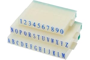 PATIKIL Detachable Number Letter Stamp, 5mm Plastic 9+26 Digits Font Size 5 Numeral 0-9 Alphabet A-Z Combination Set for Card