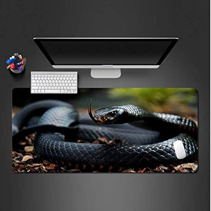 Mouse pad Large Cool Big Black Snake Mouse Pad Locked Edge