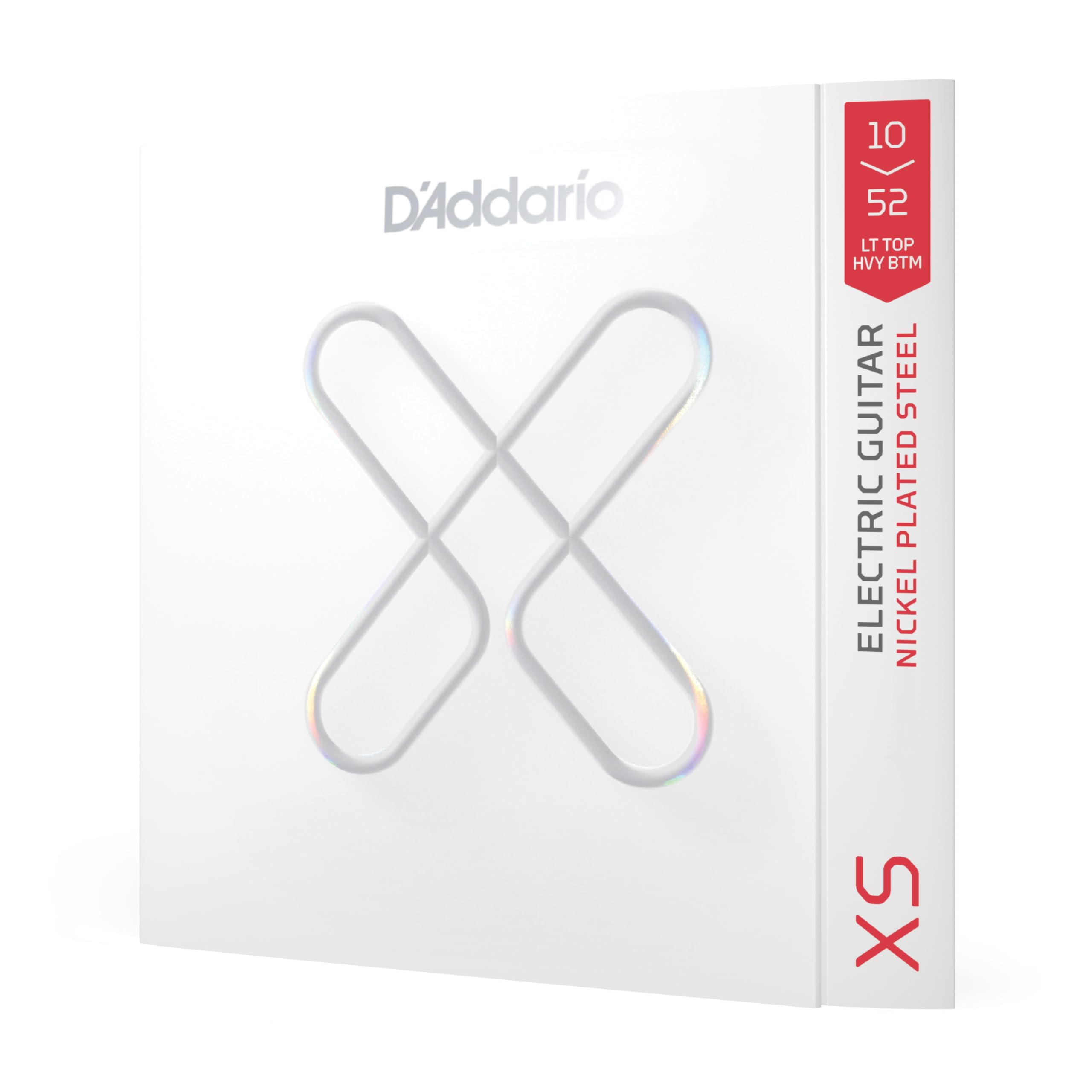 D'Addario Guitar Strings - XS Coated Electric Guitar Strings - Extended Lifespan for 6 String Guitars - XSE1052 - Light Top/Heavy Bottom, 10-52 - 1 Set