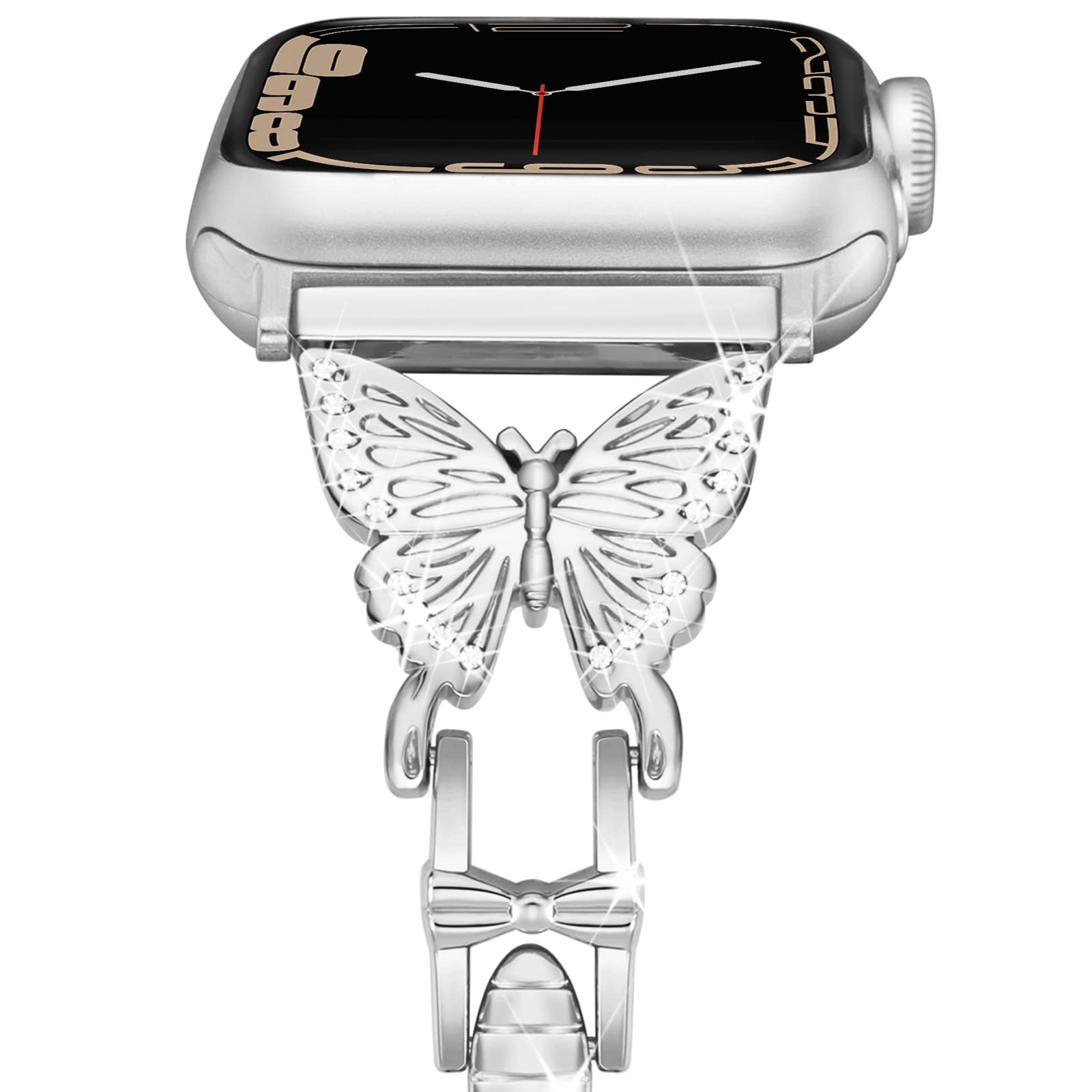 Vamyzji Compatible with Apple Watch Straps 49mm 46mm 45mm 44mm 42mm(Series 3 2 1) for women, Easy Adjustable Bracelet Bling Butterfly iWatch Band for Series 10 9 8 7 6 5 4 3 2 1 iWatch SE,Ultra 2 1 — image 1