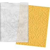 ALIBBON Flower Leaves Background Plastic Embossing Folders for Card Making, Vine Background Embossing Folders for DIY Scrapbooking, Lace Leaves Template Folders for Paper Craft Photo Album Decorations