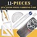 High Quality 11-Pieces Compass & Geometry Kit Math Set for Students with Stainless Steel Carrying Case