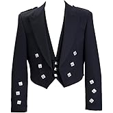 Lucasini Mens Scottish Prince Charlie Kilt Jacket with Vest