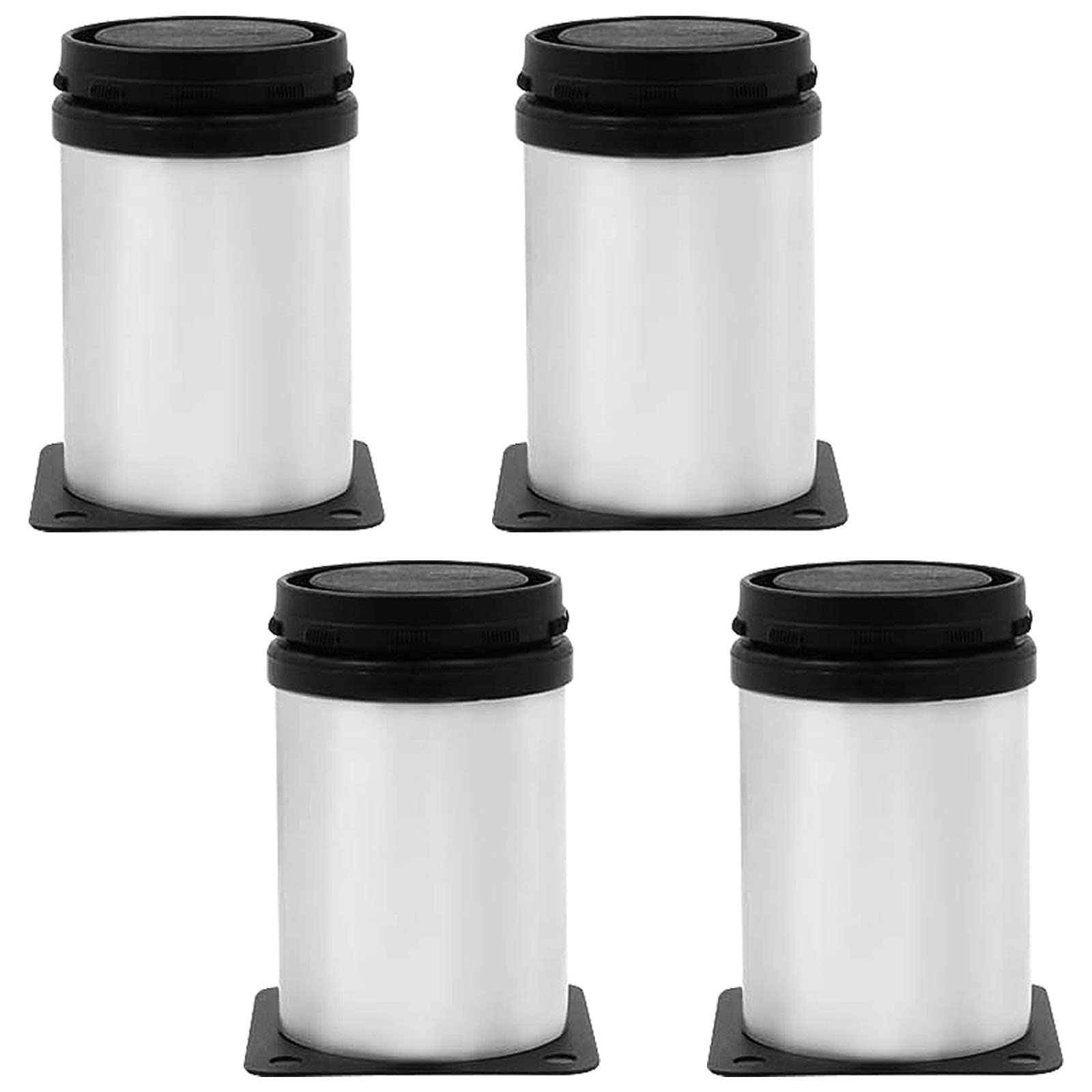Cjueiom 4Pcs Adjustable Furniture Legs, 80mm / 3.1 Inch Stainless Steel Kitchen Cabinet Legs for Bed, Sofa, Cabinet, Wardrobe, Coffee Table, Black & Silver Feet