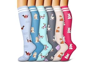 BLUEMAPLE 6 Pack Copper Compression Socks for Women and Men Circulation-Best Support for Medical, Running,Nursing,Athletic