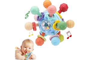 CAHILON Baby Montessori Teething Toys for 0-6 6-12 Months, Food Grade Teether Sensory Toys for Babies 0 3 6 9 12 Months, Infant Newborn Developmental Learning Rattle Toys Gifts for Baby Boys Girls