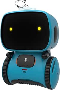 GILOBABY Robot Toys, STEM Toys Talking Interactive Voice Controlled Touch Sensor Smart Robotics with Singing, Dancing, Repeating, Speech Recognition and Voice Recording, Toy for Kids Age 3+ (Blue)