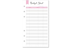 FAN&RAN Set of 90 Sheets Expense Tracker, 6-Hole Punched Budget Sheets for A6 Budget Binder, 3 3/4" x 6 3/4"