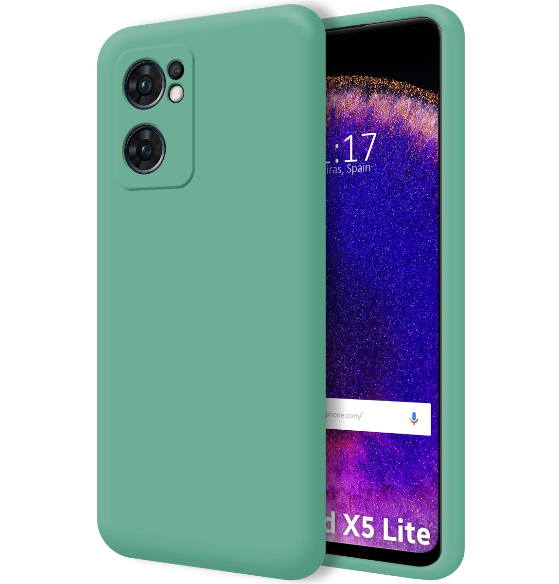 Tumundosmartphone Silicone Liquid Ultra Soft Case for Oppo Find X5 Lite 5G Colour - Green — image 1
