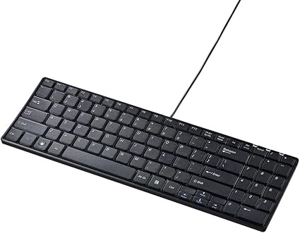 Amazon サンワサプライ 英語配列usbスリムキーボード パンタグラフ テンキー有り ブラック Skb E2u サンワサプライ 家電 カメラ