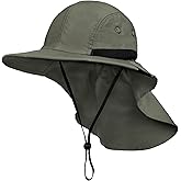 SUN CUBE Sun Hat for Men, Wide Brim Fishing Hat Neck Flap Cover Men, Women, Hiking, Camping, Sun Protection UV, Gardening