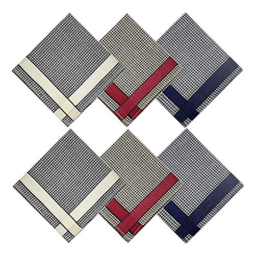 Handkerchiefs Mens 100% Cotton Soft 6 Piece Gift Set by Zenssia