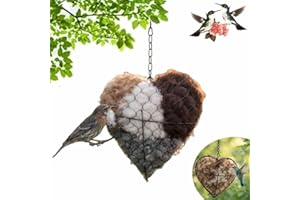 Handmade Fiber Bird Nesting Heart, Alpaca Fiber Bird Material House, Wool Nest Starter Hummingbird Houses, Outdoor Garden Dec