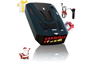 BOKUUOOU Speed Sentinel Laser/Radar Detector Driving Aid for Cars with Led Display, Long Range Detection, Mute Memory, City/Highway Mode Detectors, Ideal Gifts for Cars (Black)
