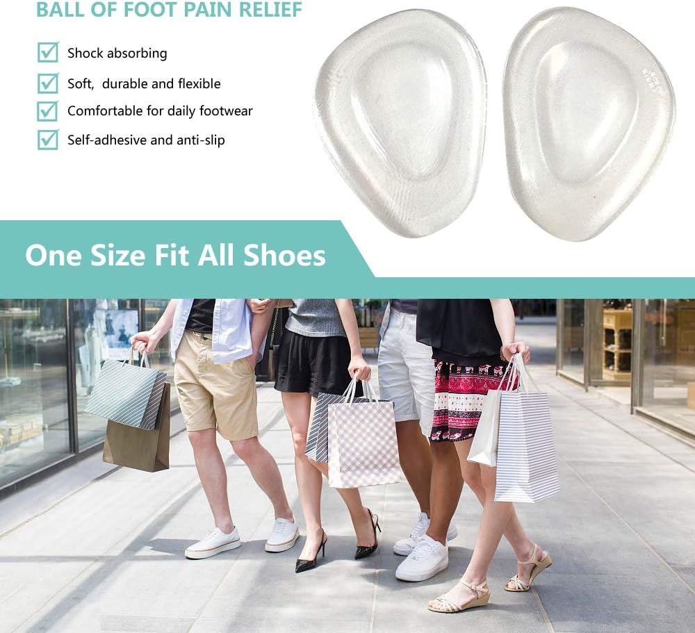 Temiart Ball of Foot Cushions Metatarsal Pads for Women Men Soft Gel Insoles Supports Forefoot Cushioning, Pain Relief Morton's Neuroma Foot Pads (4 Pair): Health & Personal Care