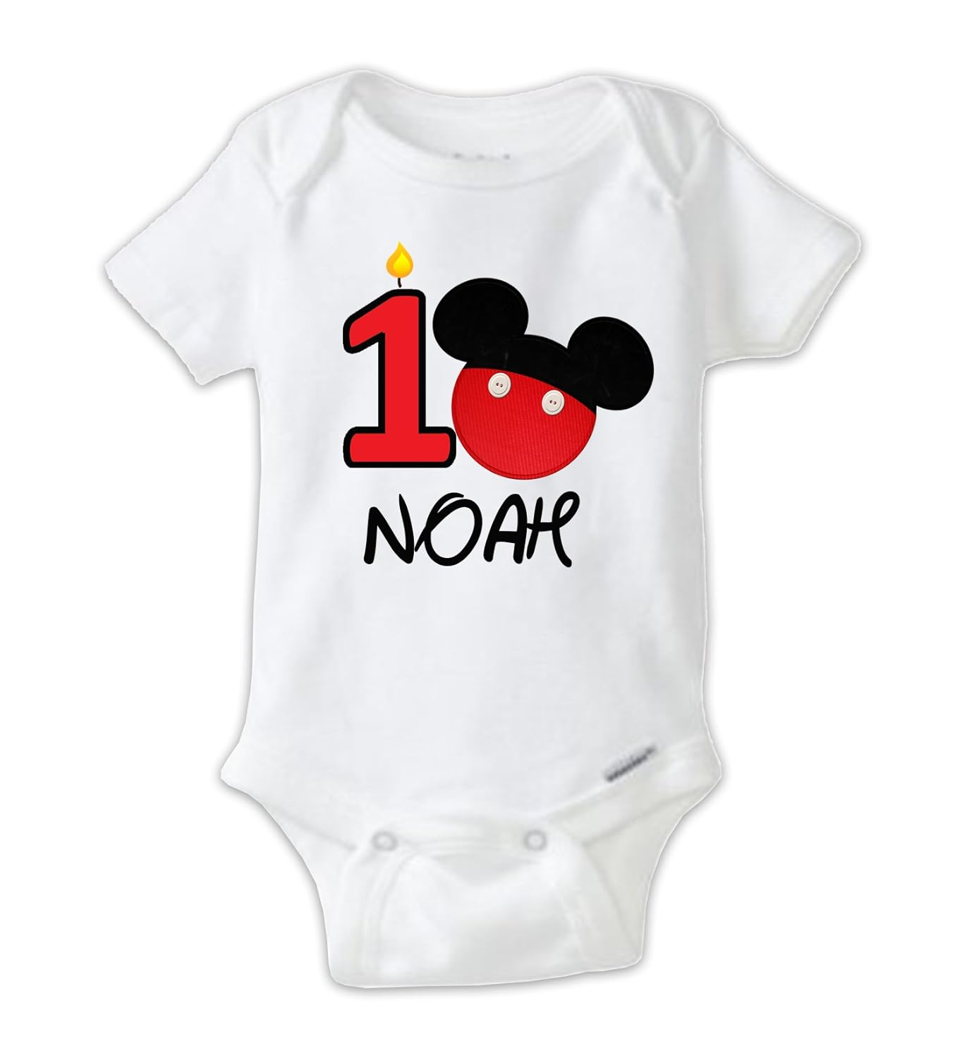 Amazon Com Juju Apparel Mickey First Birthday Onesie Mickey Mouse