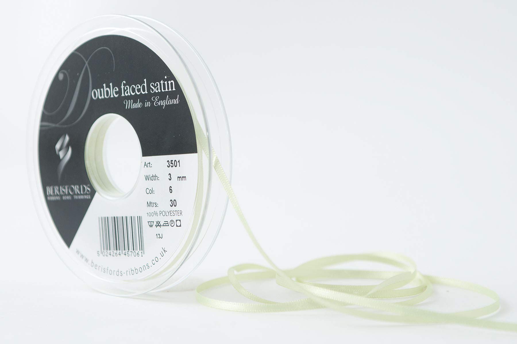 Berisfords Ribbon, Lime, 3 mm — image 1