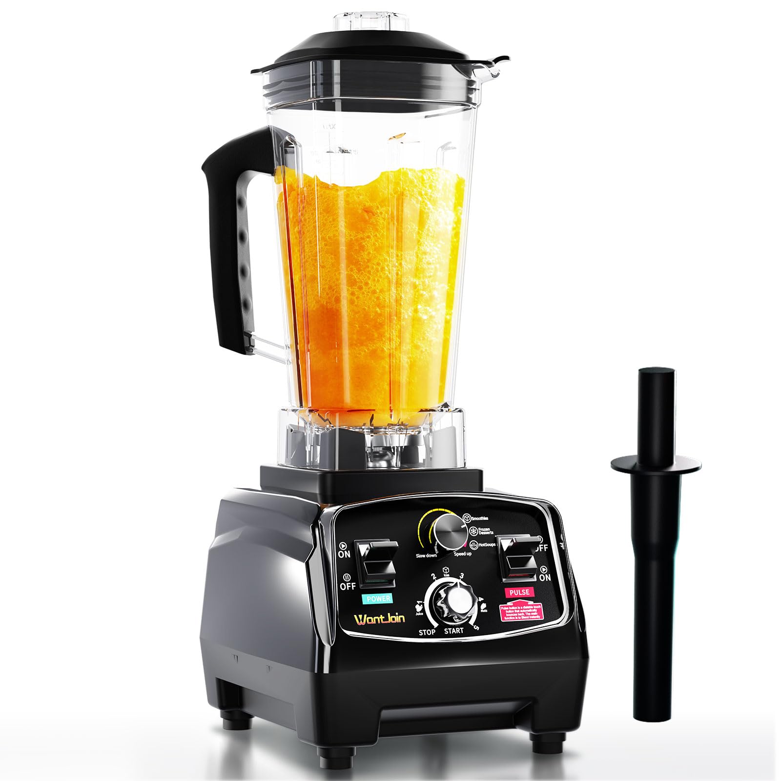 Photo 1 of WantJoin Professional Blender, ETL listed 68oz Commercial Blender for kitchen Max 1800W High Power Home and Commercial with Timer, Smoothie Maker 2200ml for Crushing Ice, Frozen Dessert, Soup,fish