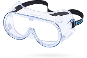 TICONN Anti-Fog Safety Goggles, HD Clear Eye Protection, ANSI Z87.1 Lab Goggles for Chemistry, Industrial