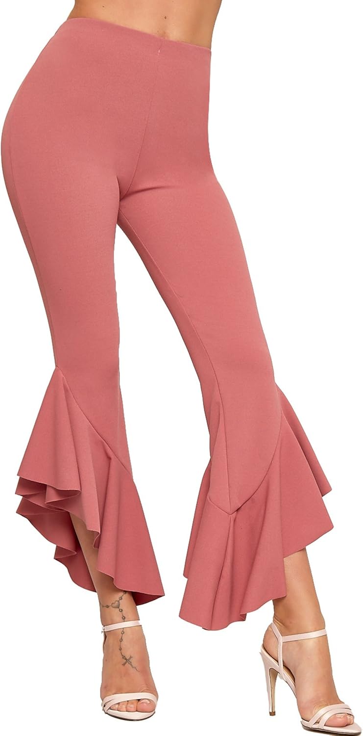 frill flared trousers