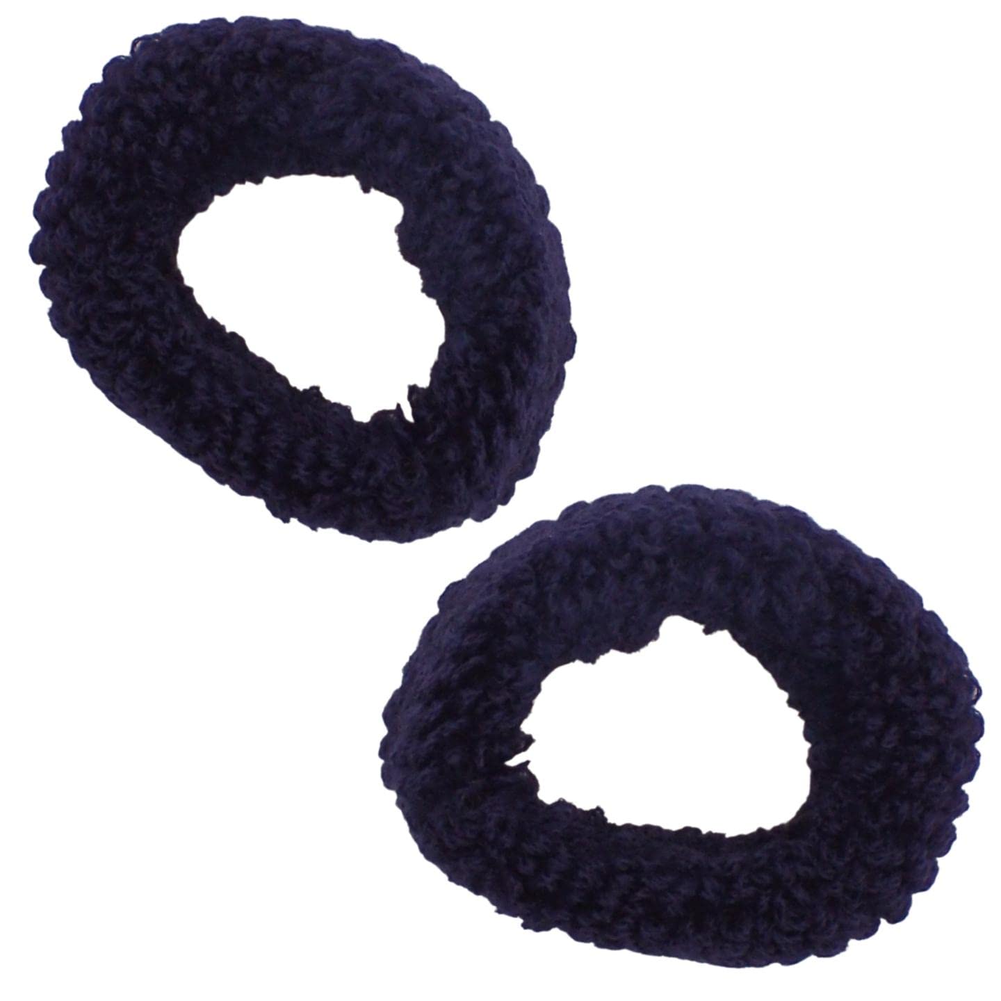 Topkids Accessories 2pcs Black Tubed Natural Hair Scrunchies, Volumizing School Scrunchies for Women & Girls, Hair styling Hair Band Scrunchy for Work or School (2pcs Navy Soft Tube)