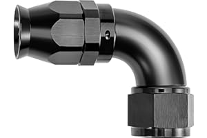 EVIL ENERGY 8AN 90 Degree PTFE One Piece Full Flow End Hose Fitting Aluminum Black