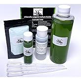 Complete Green Water (Chlorella vulgaris) Culture and Expansion Kit: One 8 oz Working Container, One 1 oz Backup Container, Harvesting Tools, and Tap Water Conditioner - Live phytoplankton